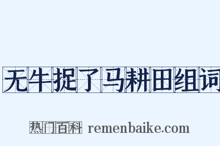 无牛捉了马耕田组词是什么意思的图片